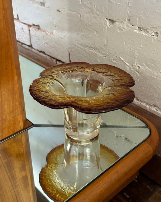 Pressed Floral Glass Vase