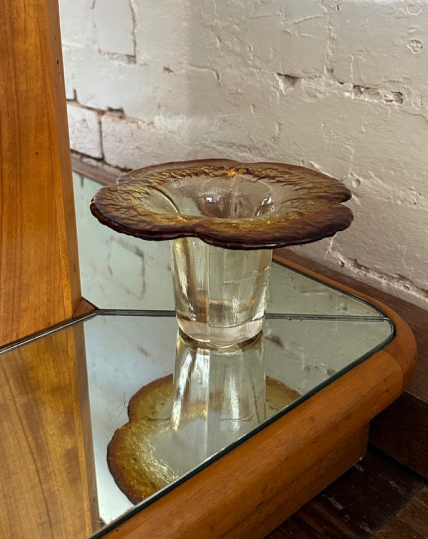 Pressed Floral Glass Vase
