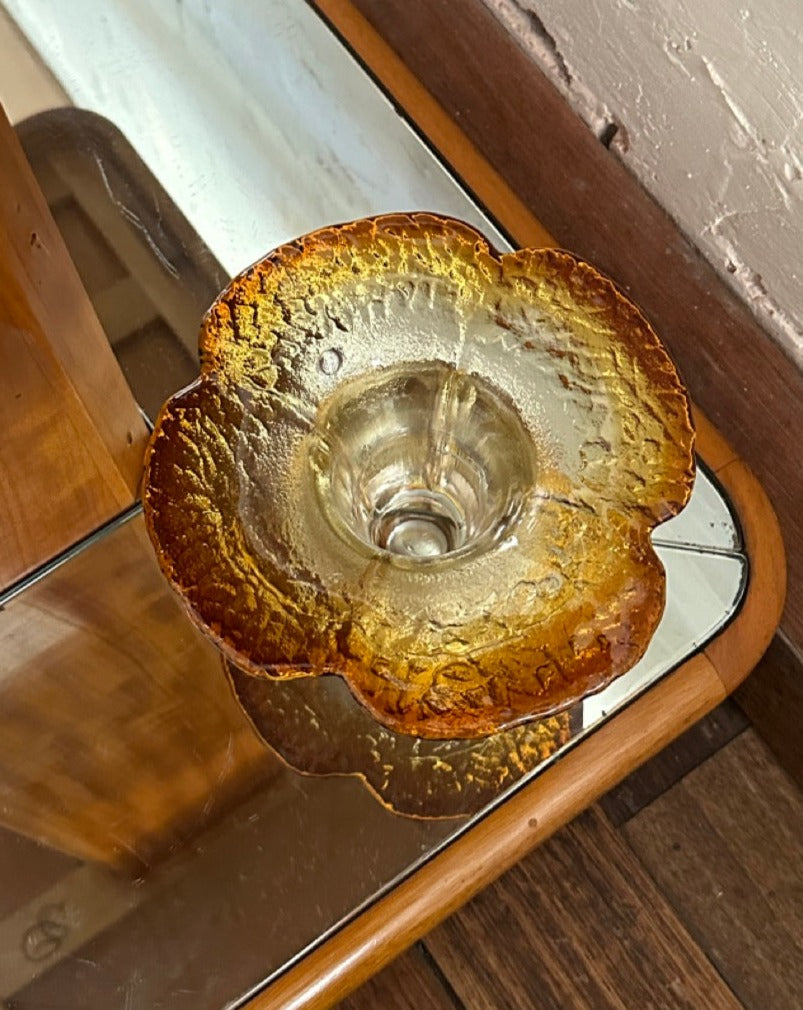 Pressed Floral Glass Vase