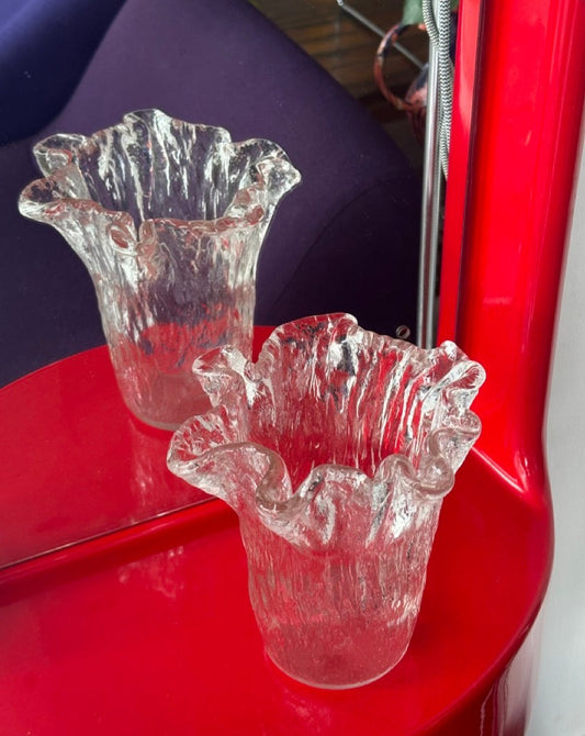 Vintage Ice Glass Vase