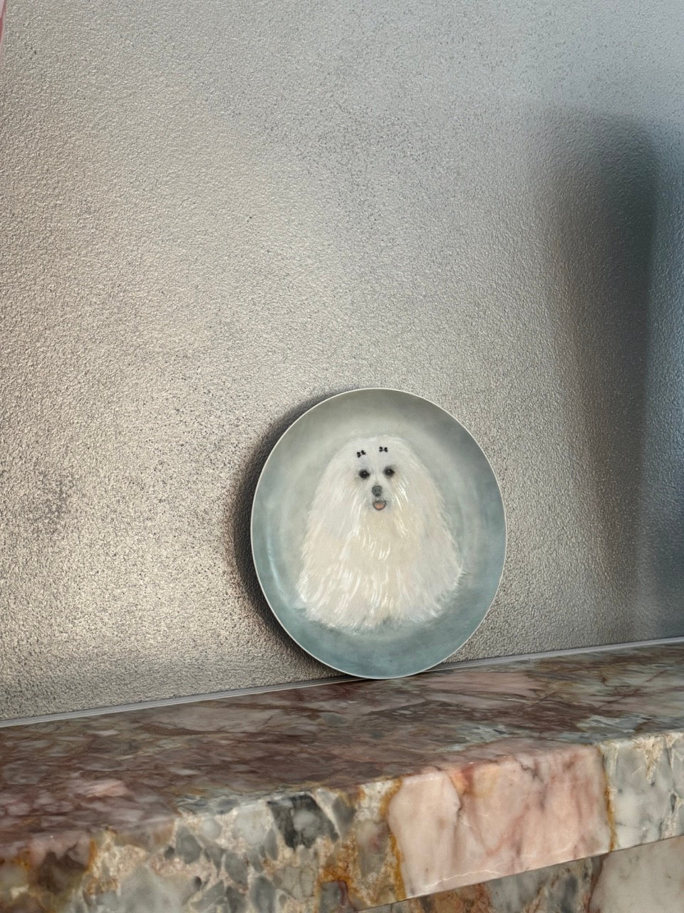 Maltese Dog Decorated Plate