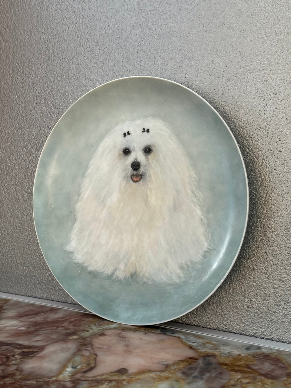 Maltese Dog Decorated Plate