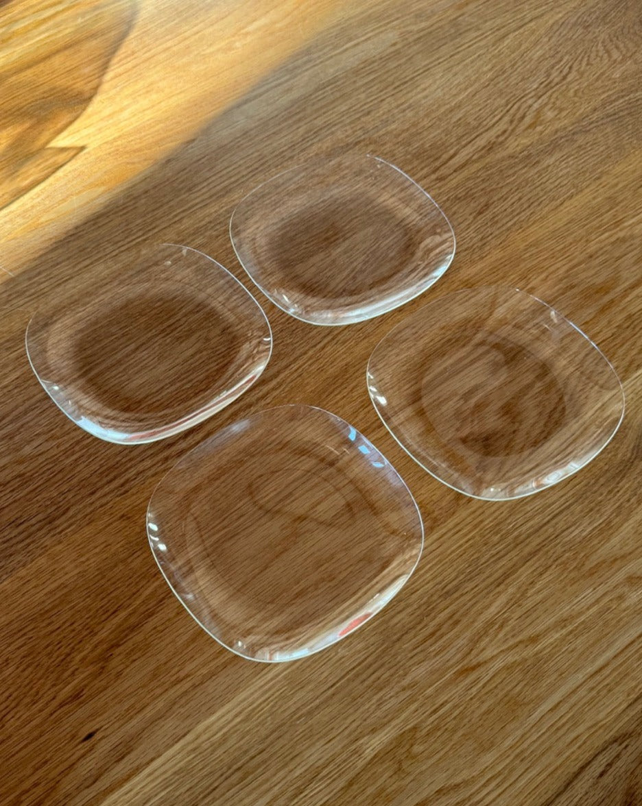 Set of 4 Glass Side Plates