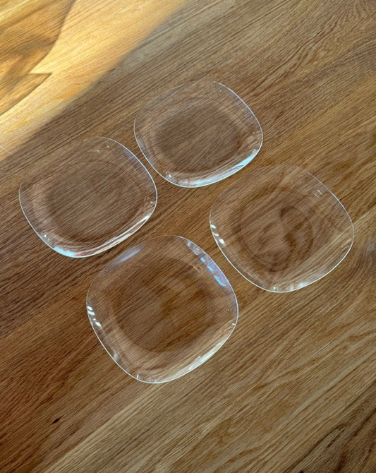 Set of 4 Glass Side Plates