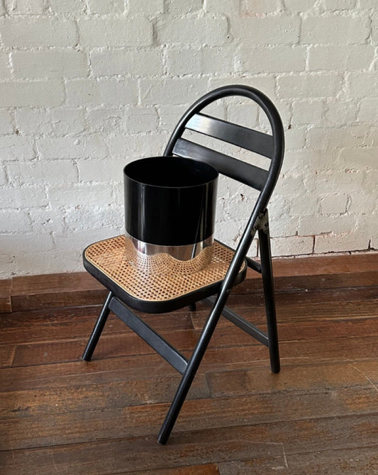 Kartell Waste Paper Bin in Black and Silver
