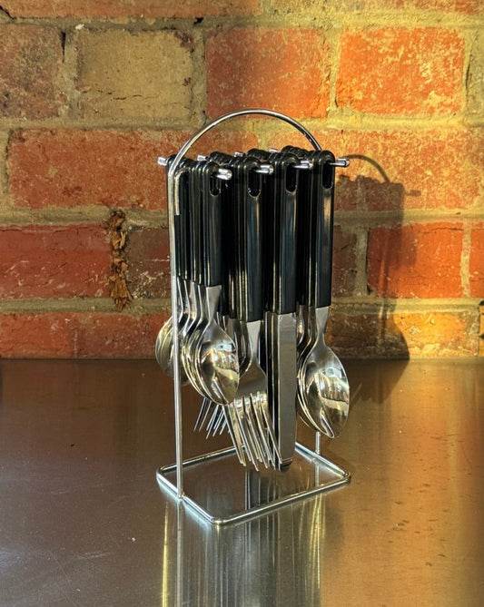 Vintage Pronto 24 Piece Cutlery Set & Stand