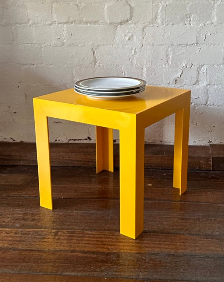 1970s Yellow Plastic Side Table