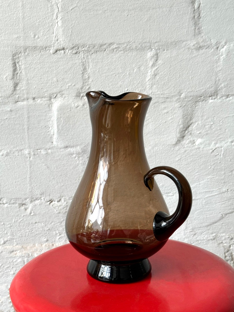 Vintage Smoked Glass Water Jug