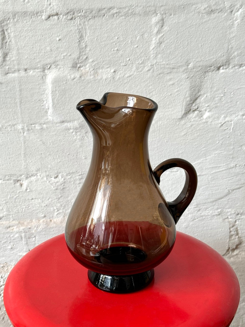 Vintage Smoked Glass Water Jug