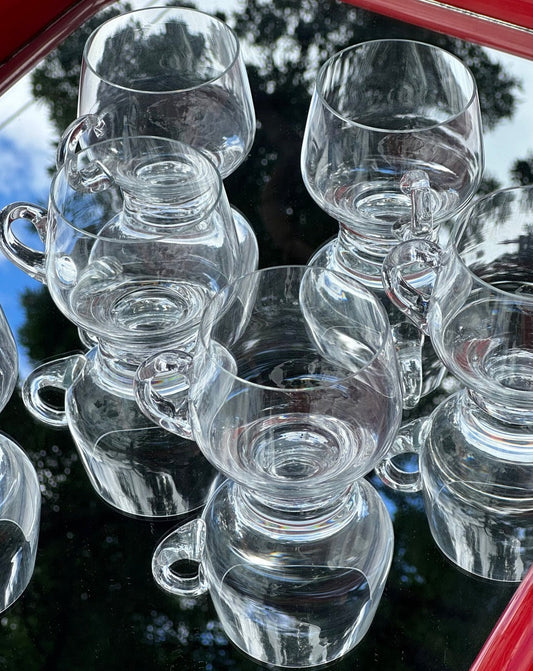 Set of 6 Vintage Glass Mugs