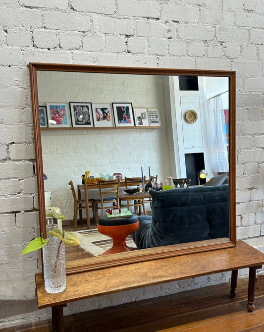 Mid Century Teak Wall Mirror