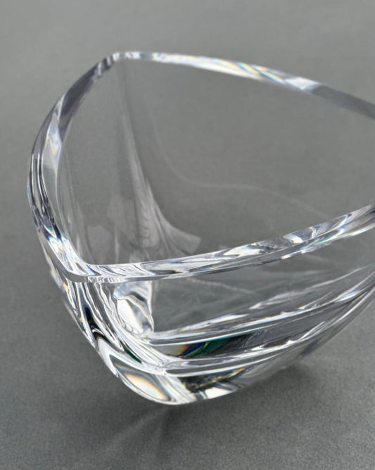Crystal Triangular Bowl by Kosta Boda