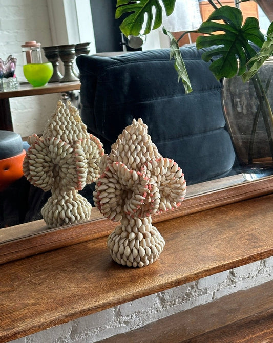 Vintage Cowrie Shell Flower Sculpture