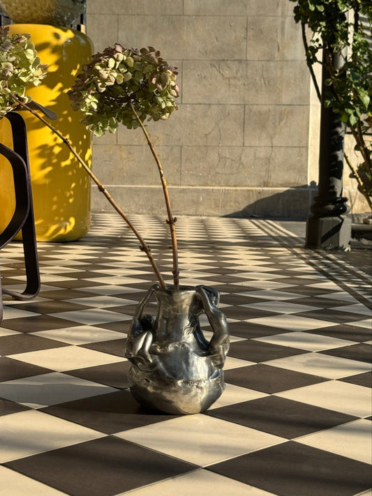 Art Nouveau Silver Sculptural Vase