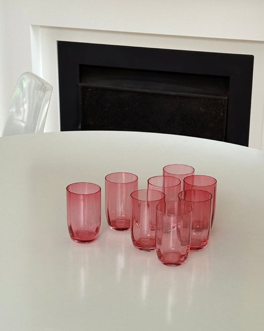 Set of 8 Victorian Ruby Glass Tumblers