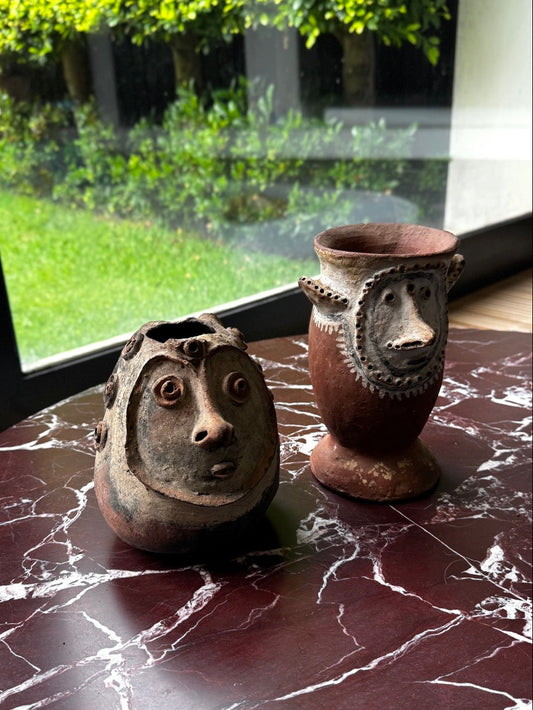 Two Figural Chambri Pottery Vases