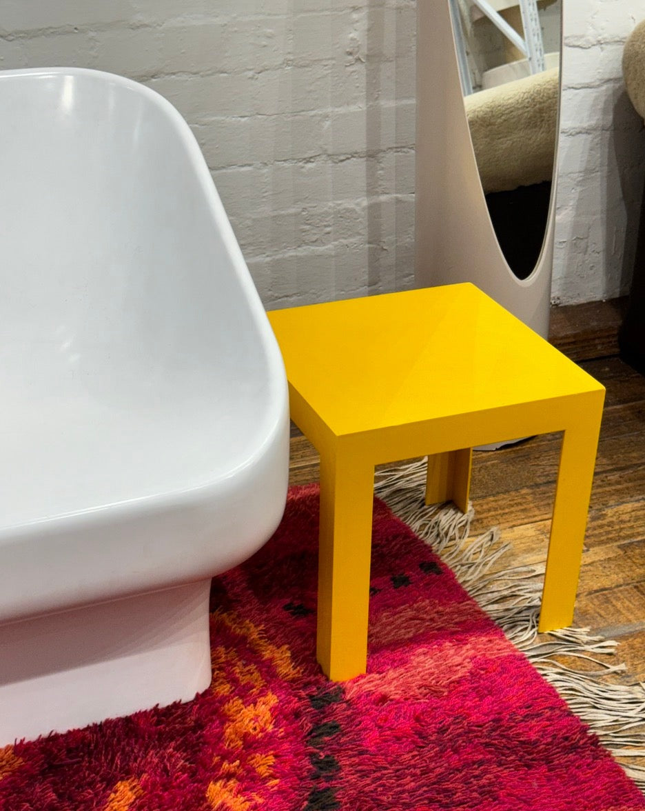 1970s Yellow Plastic Side Table