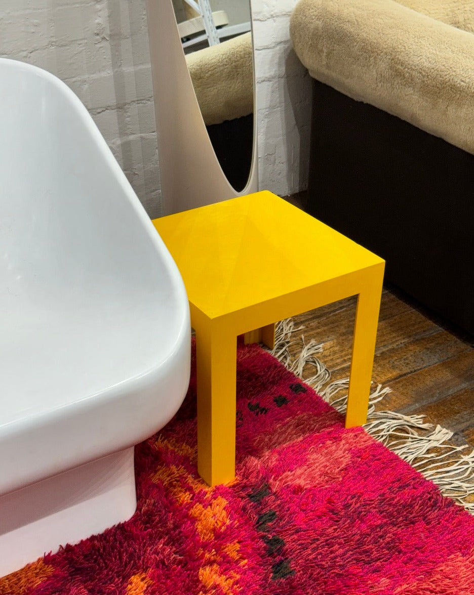 1970s Yellow Plastic Side Table