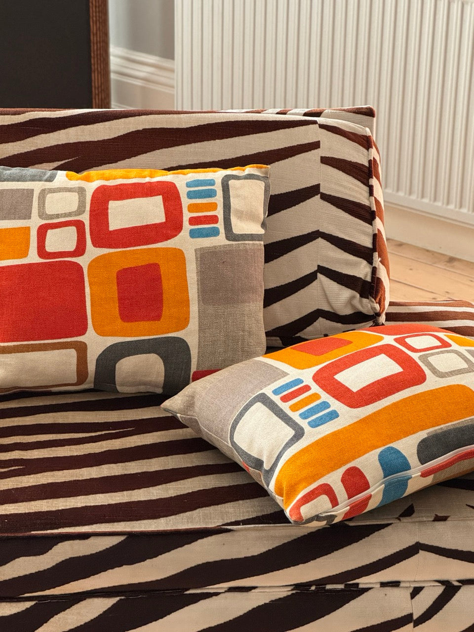 Pair of Vintage Geometric Cushions