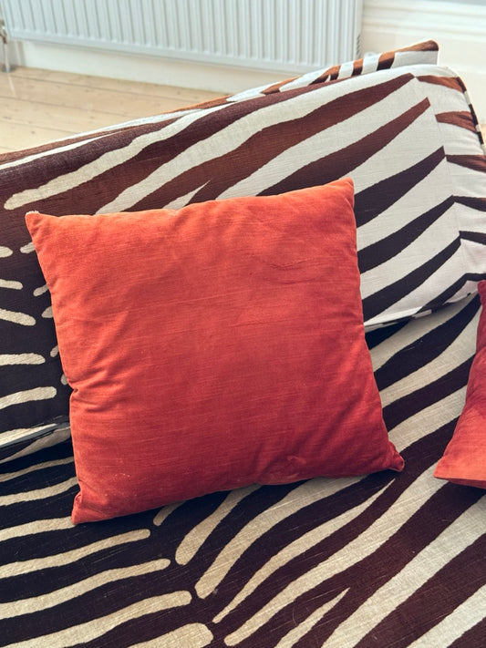 Pair of Vintage Rust Suede Cushions