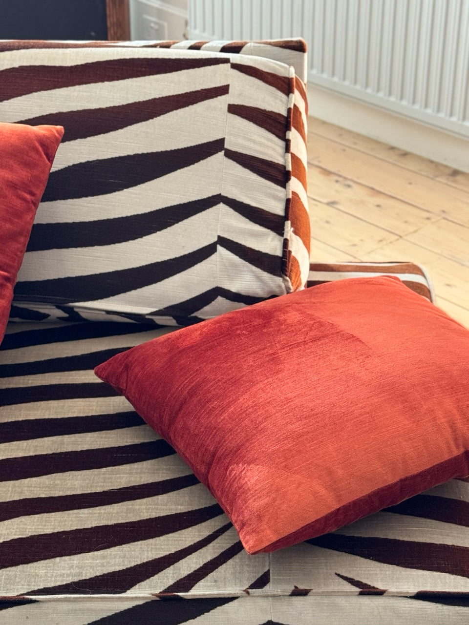 Pair of Vintage Rust Suede Cushions