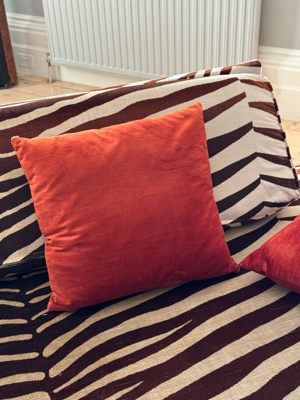 Pair of Vintage Rust Suede Cushions