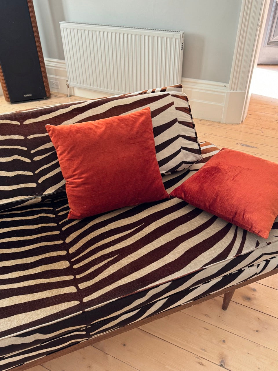 Pair of Vintage Rust Suede Cushions