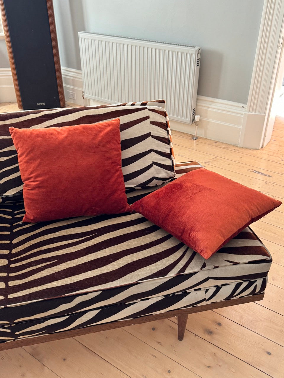 Pair of Vintage Rust Suede Cushions