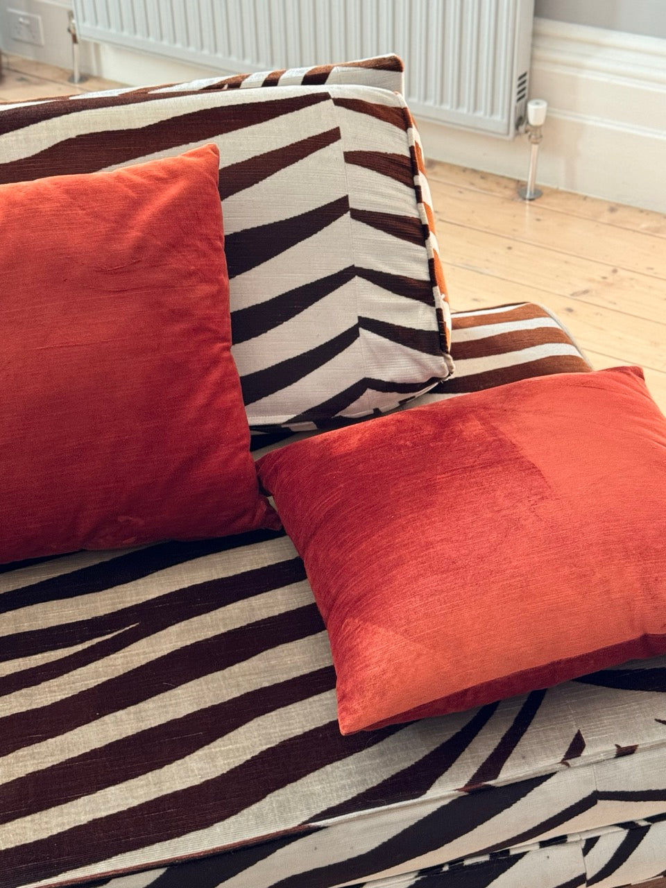 Pair of Vintage Rust Suede Cushions