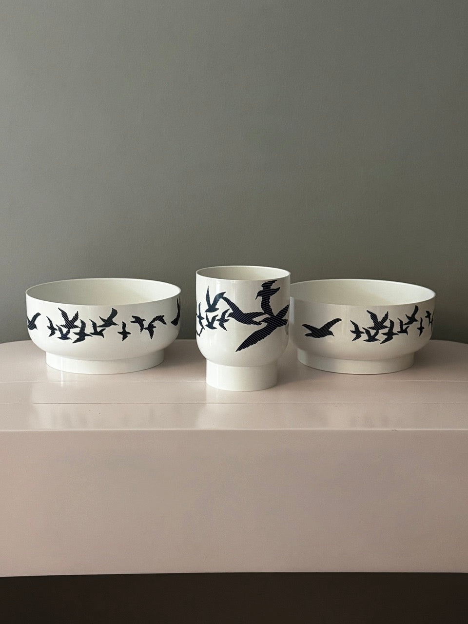 Guzzini 'Birds in Flight' Plastic Serveware Set, Italy, 1977