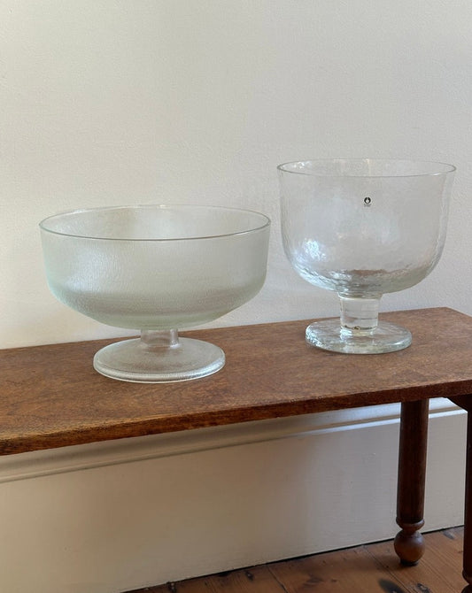 Two Textured Pedestal Bowls