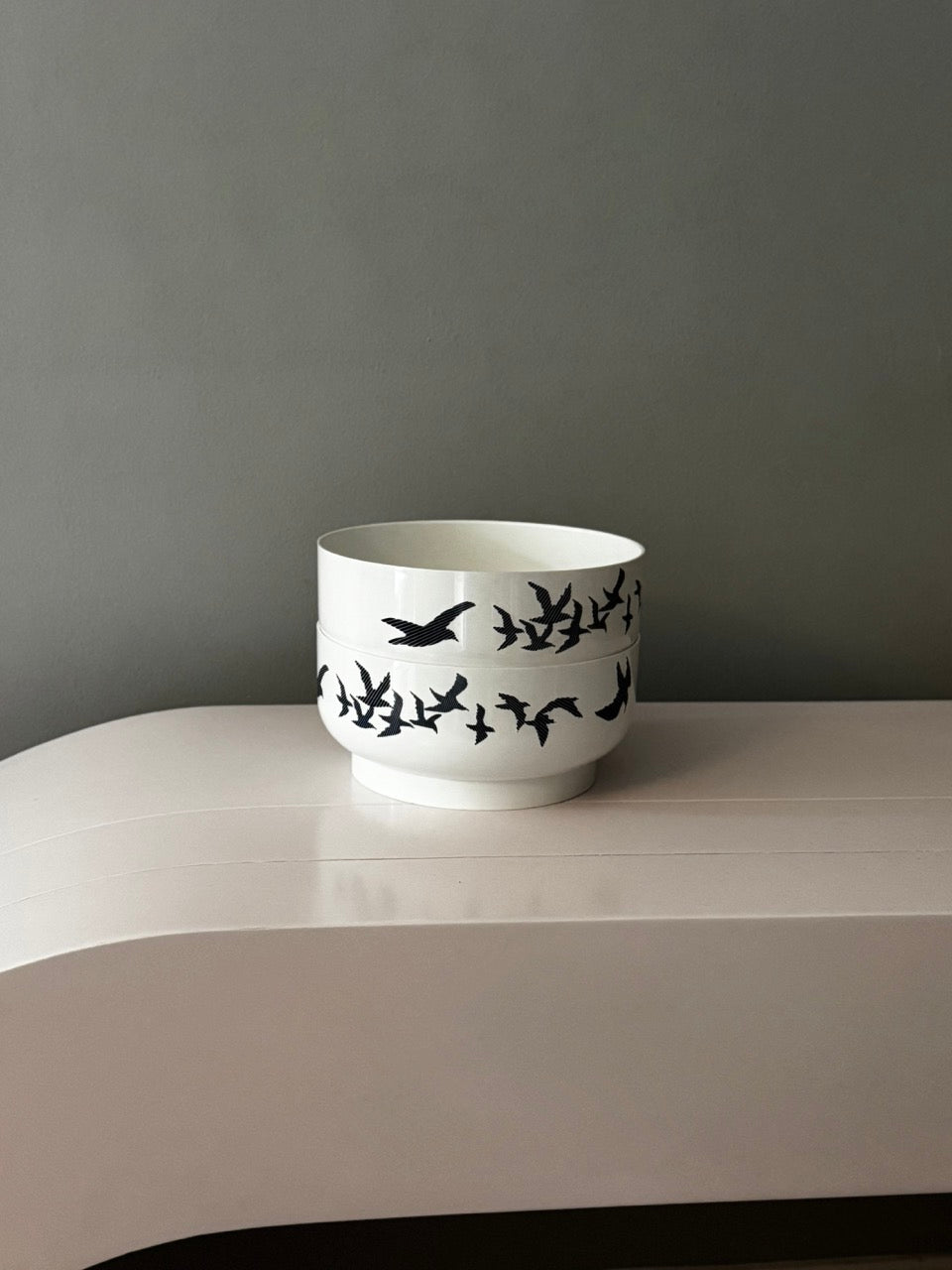 Guzzini 'Birds in Flight' Plastic Serveware Set, Italy, 1977