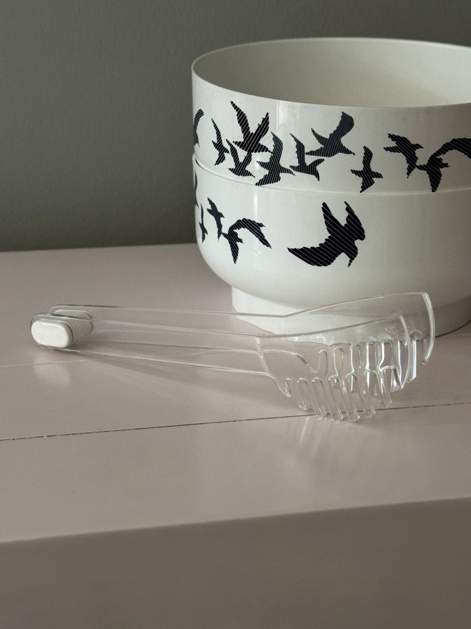 Guzzini 'Birds in Flight' Plastic Serveware Set, Italy, 1977