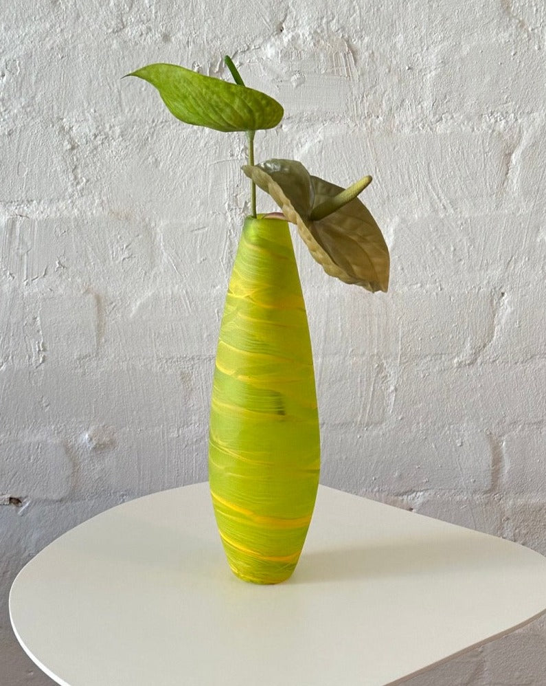 Acid Green Swirl Vase