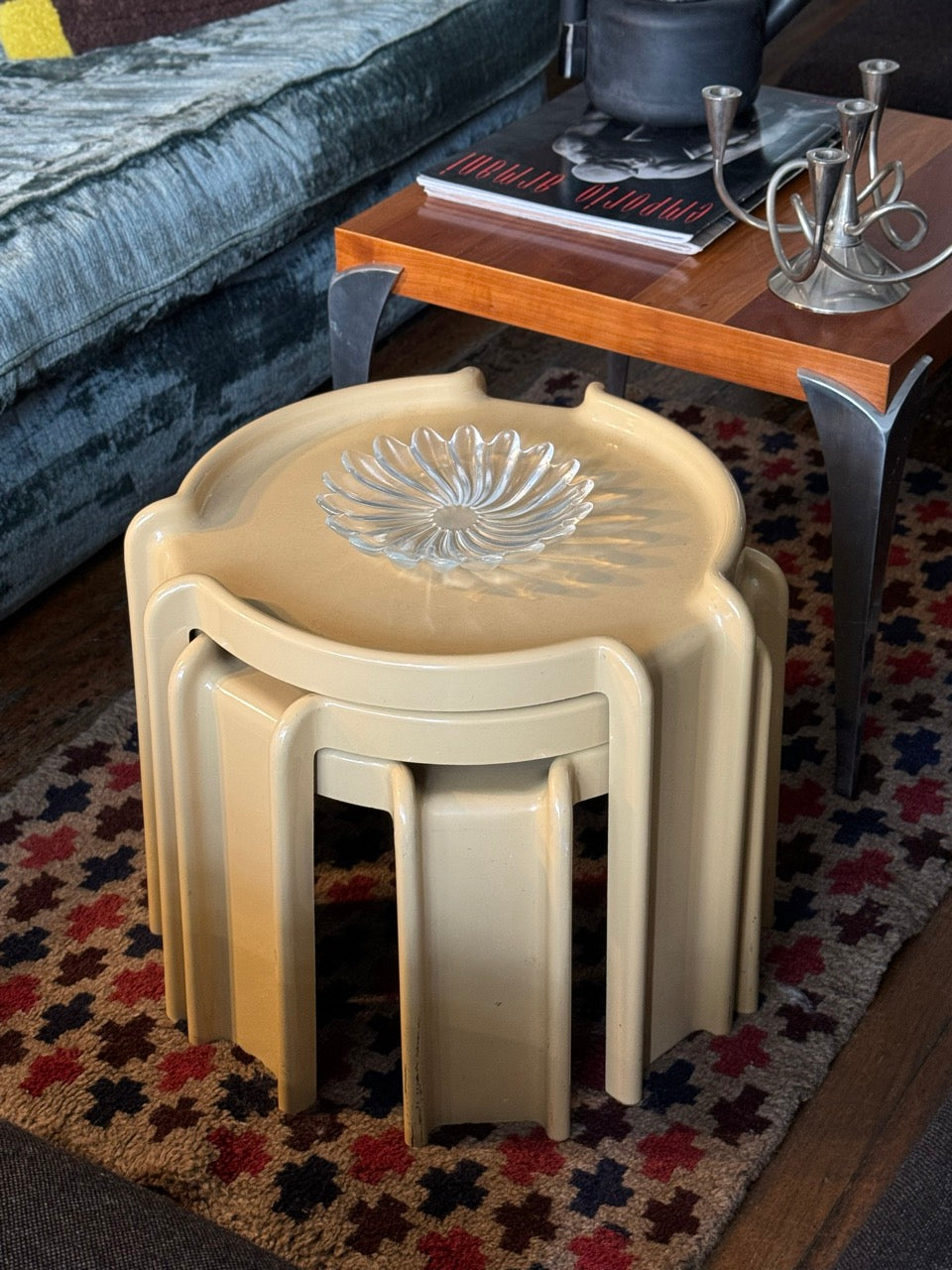 Kartell Nesting Tables in Beige