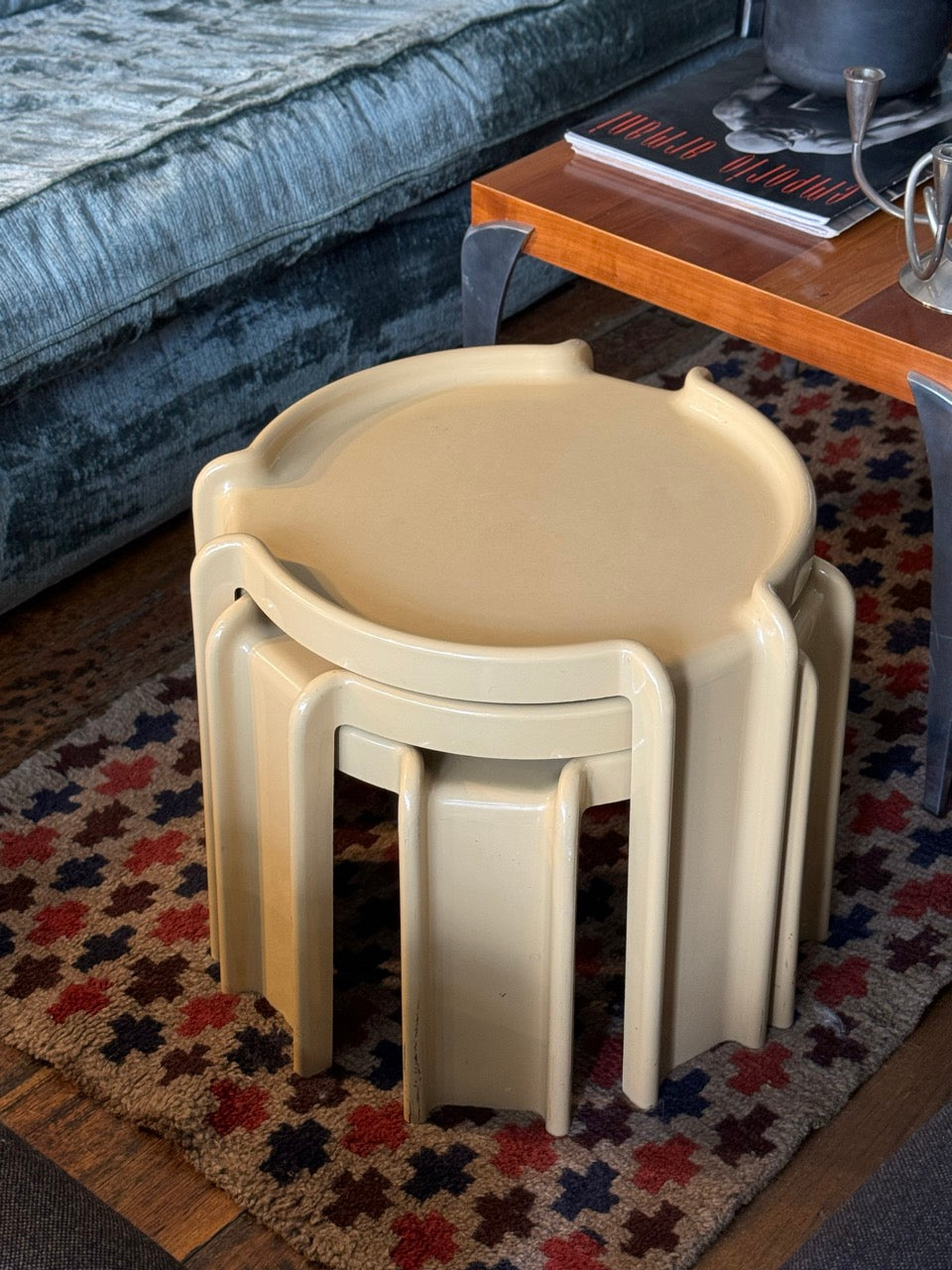 Kartell Nesting Tables in Beige