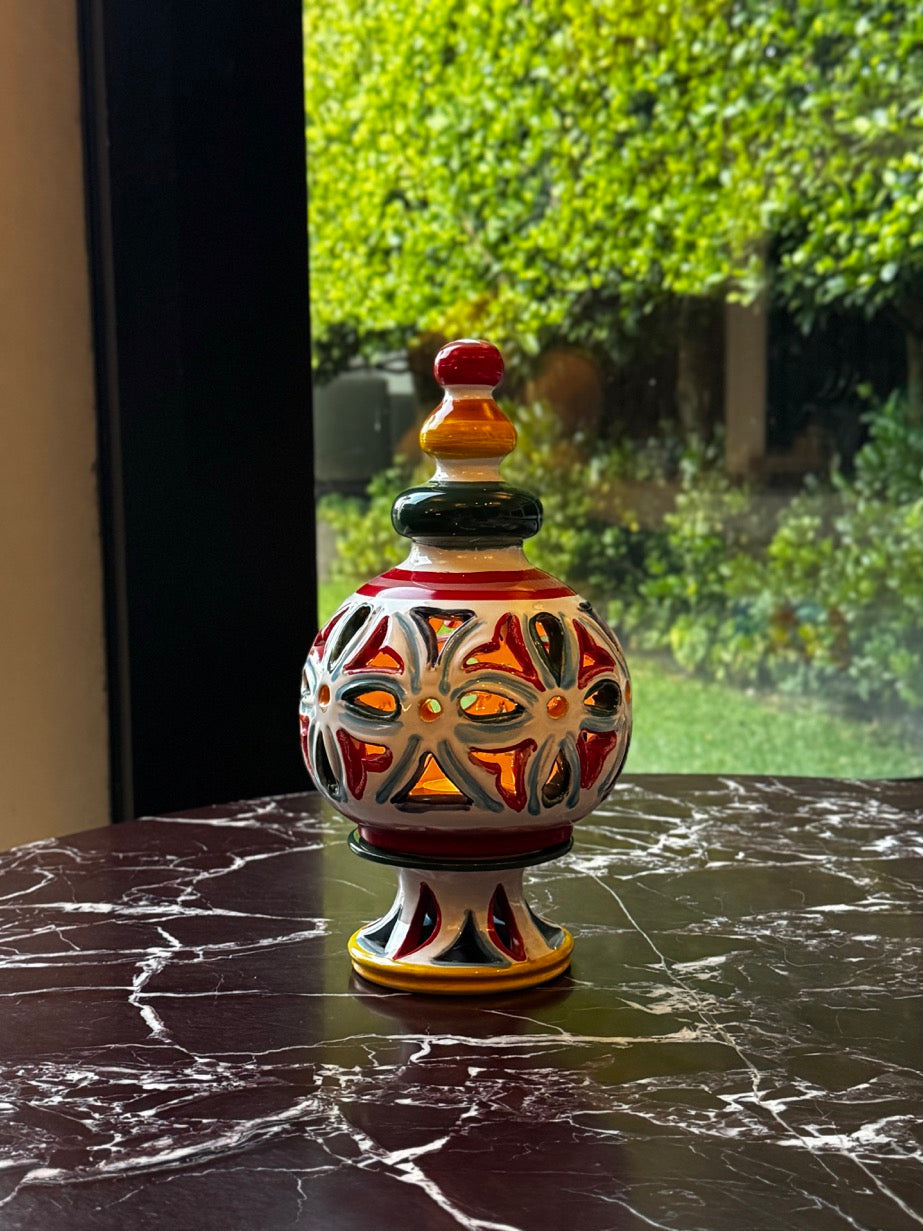 Ceramic Candle Lantern, designed by Don Corleone, Sicily