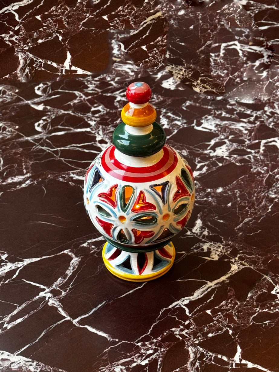 Ceramic Candle Lantern, designed by Don Corleone, Sicily