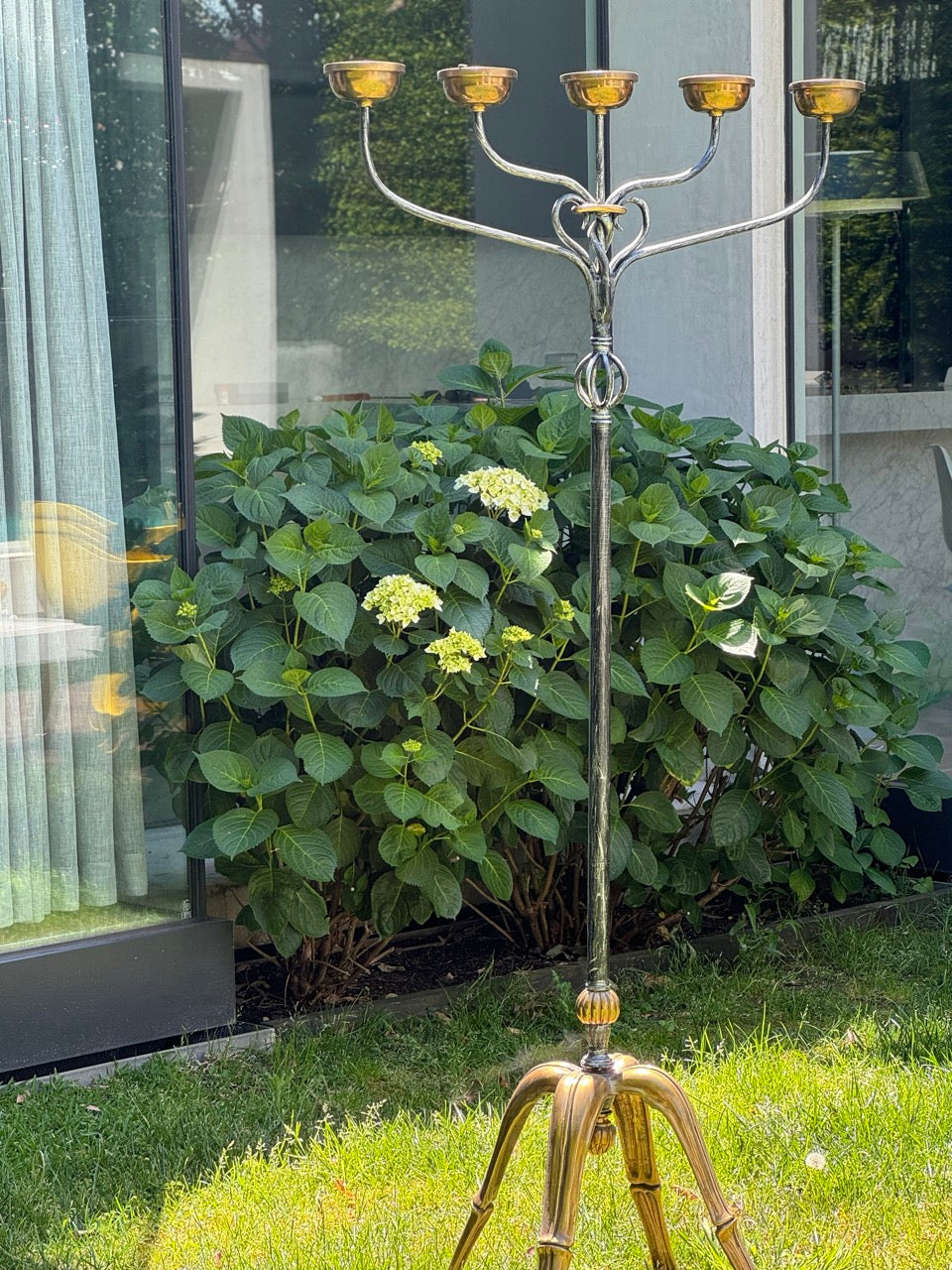 Vintage Wrought Iron and Brass Candelabra