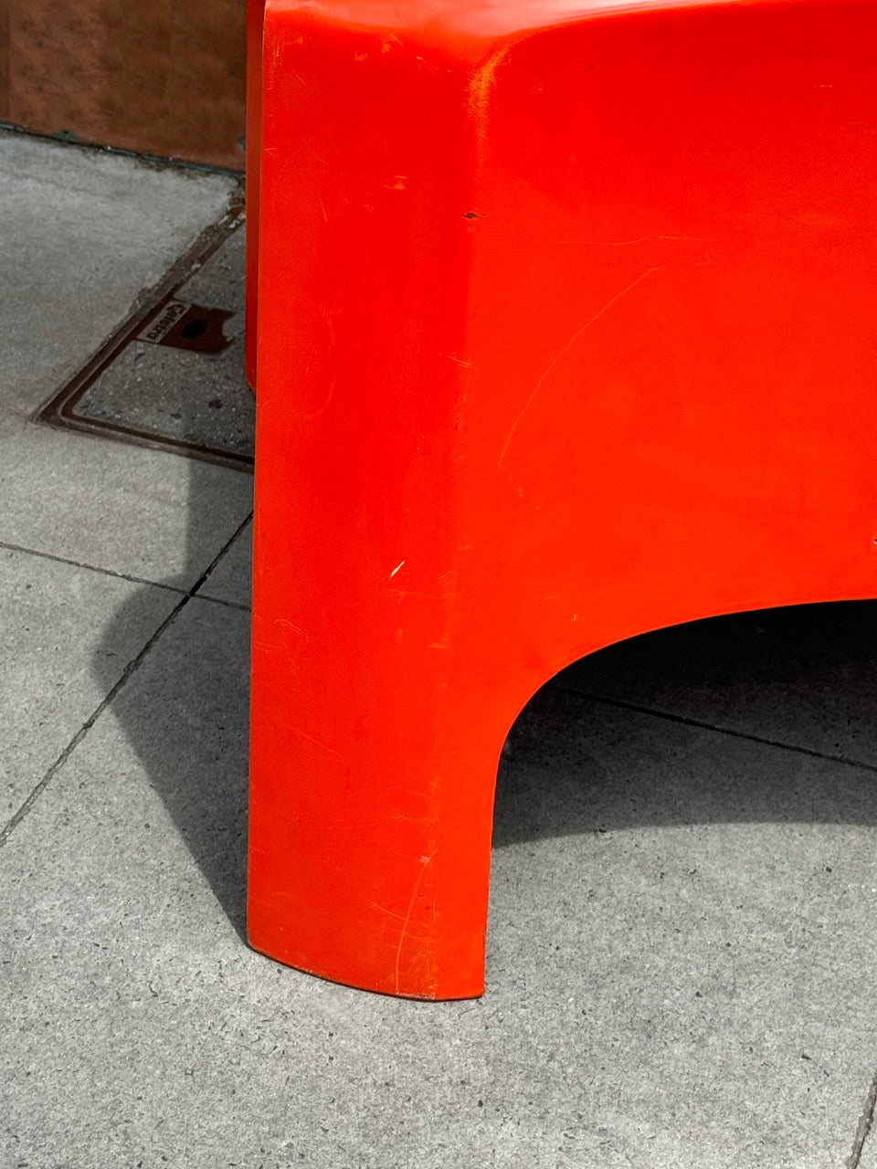 Orange Gaia lounge chair by Carlo Bartoli