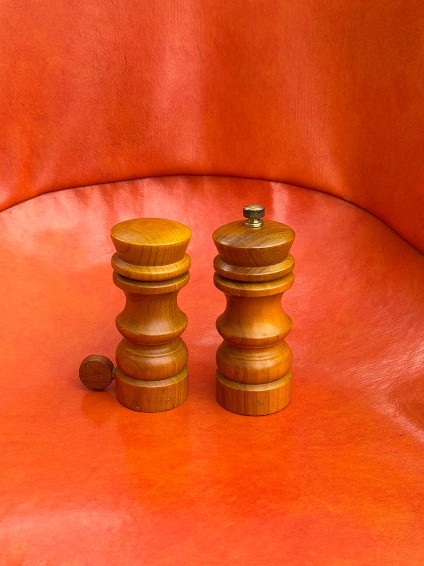 Mid Century Teak Salt and Pepper Grinders