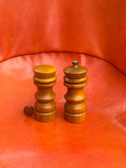 Mid Century Teak Salt and Pepper Grinders