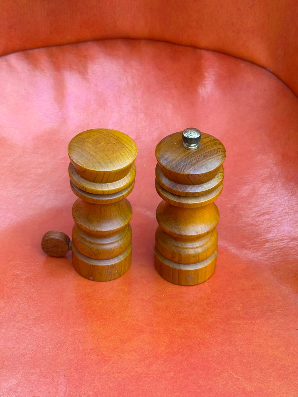 Mid Century Teak Salt and Pepper Grinders