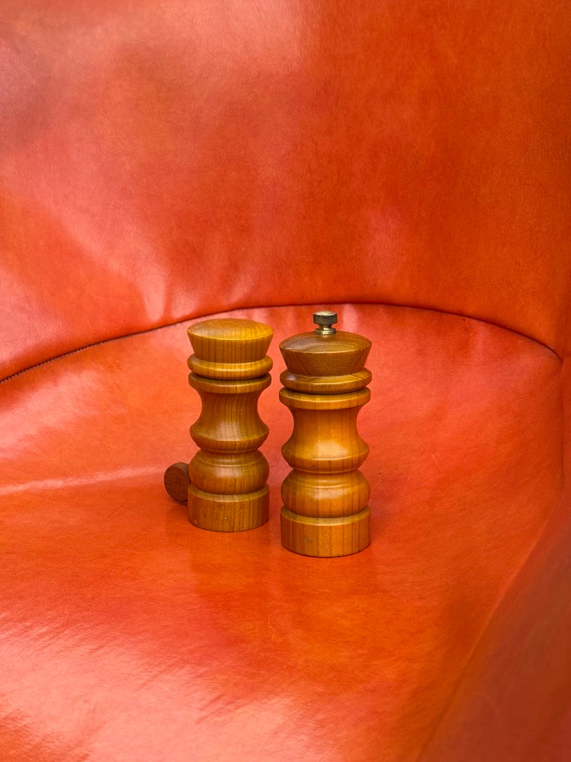 Mid Century Teak Salt and Pepper Grinders