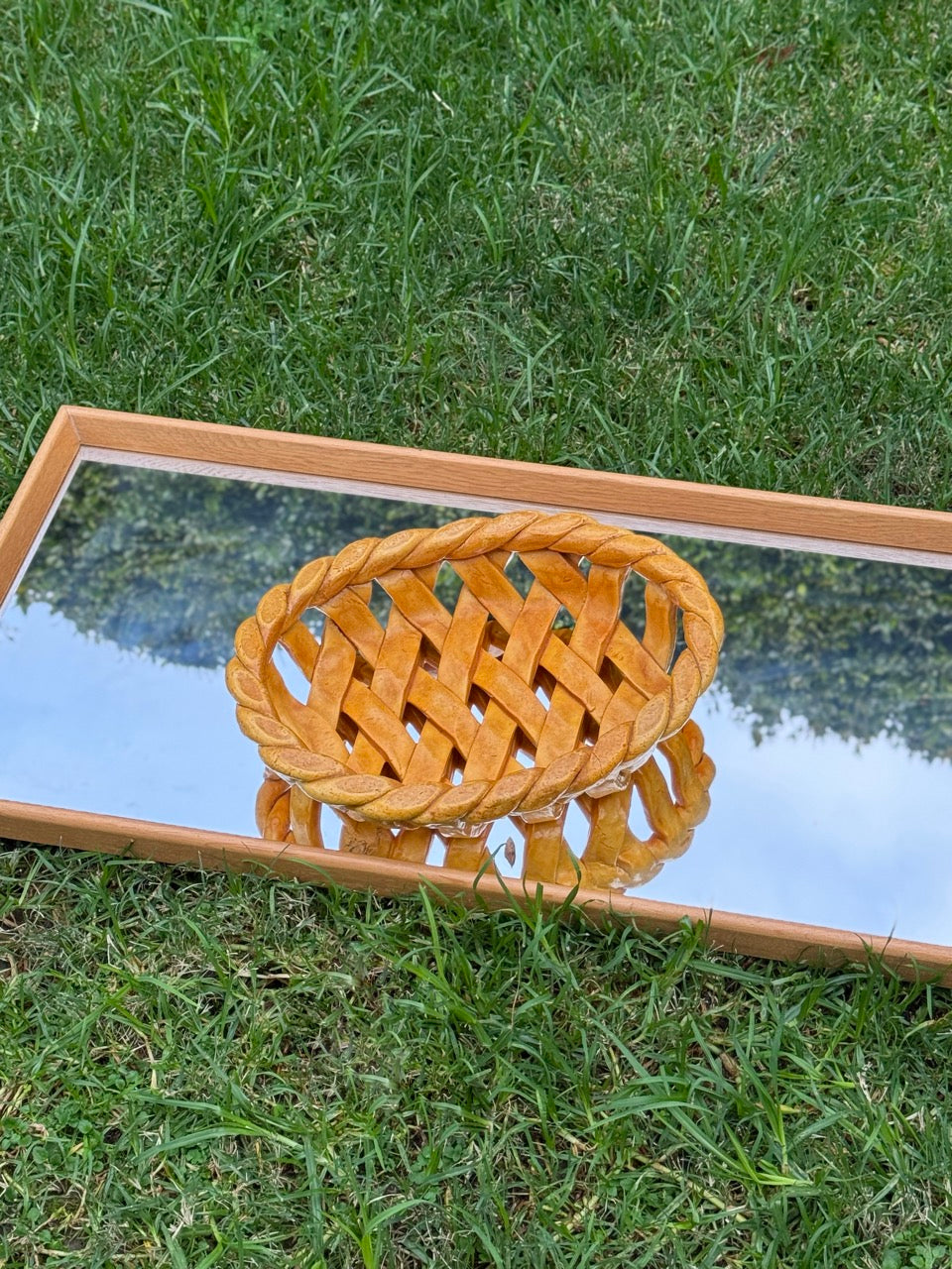 Vintage Handcrafted Open Weave Bread Basket