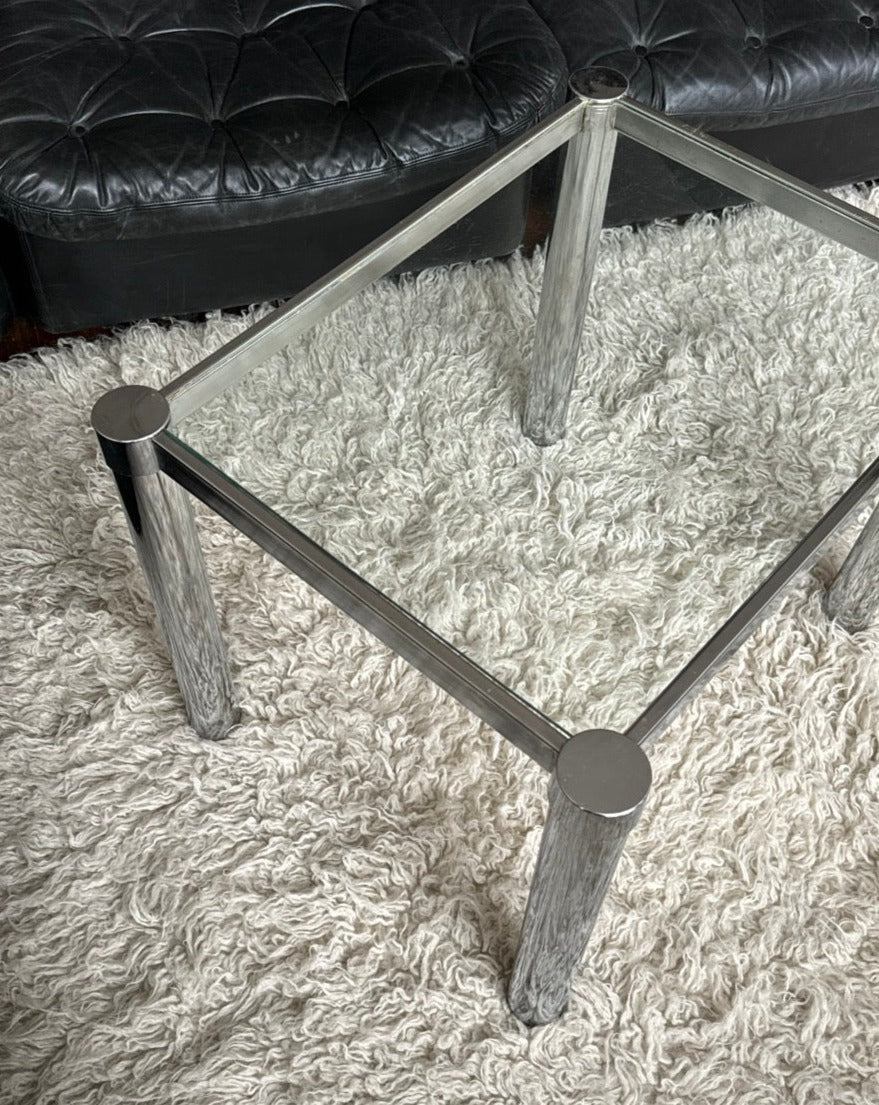 Vintage Chrome and Glass Coffee Table