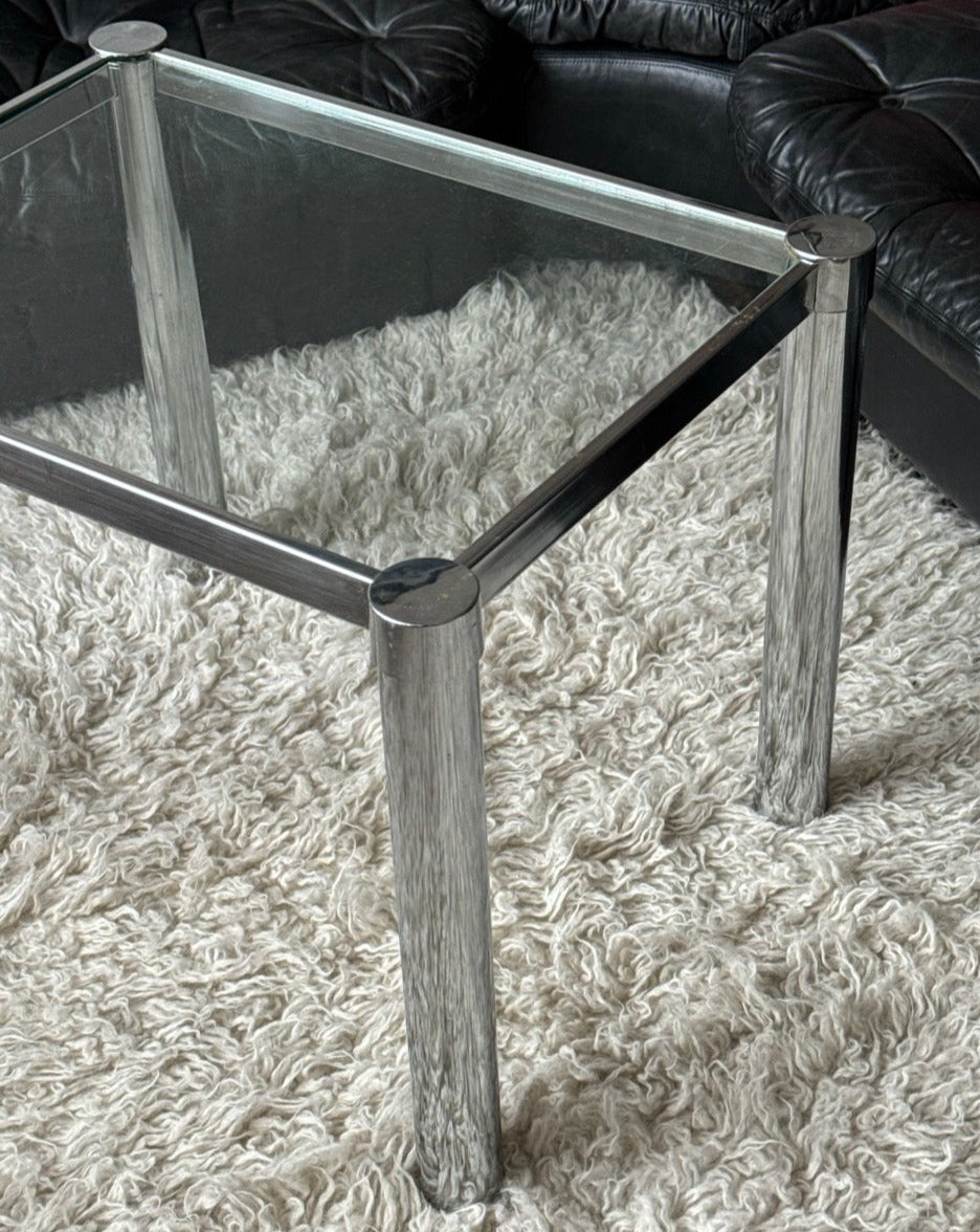 Vintage Chrome and Glass Coffee Table