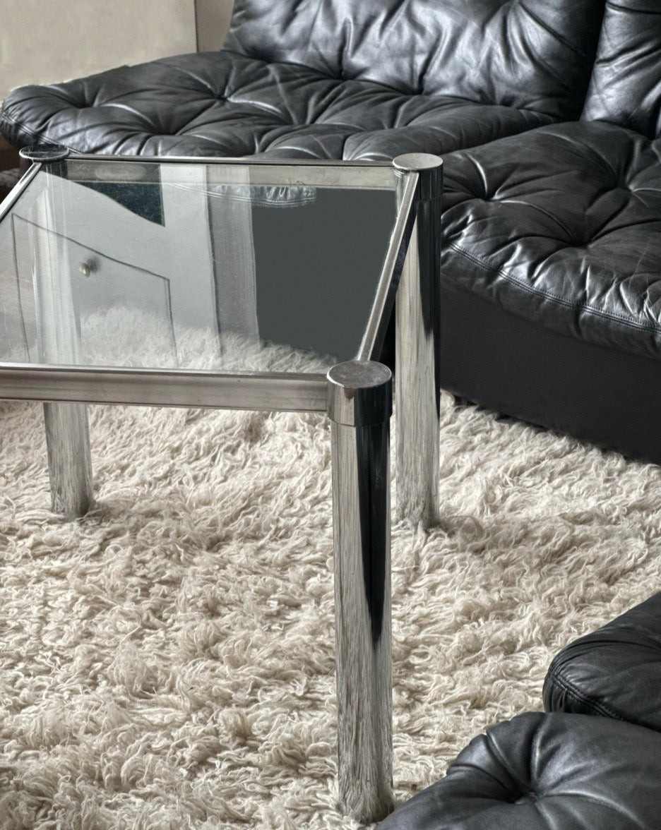 Vintage Chrome and Glass Coffee Table