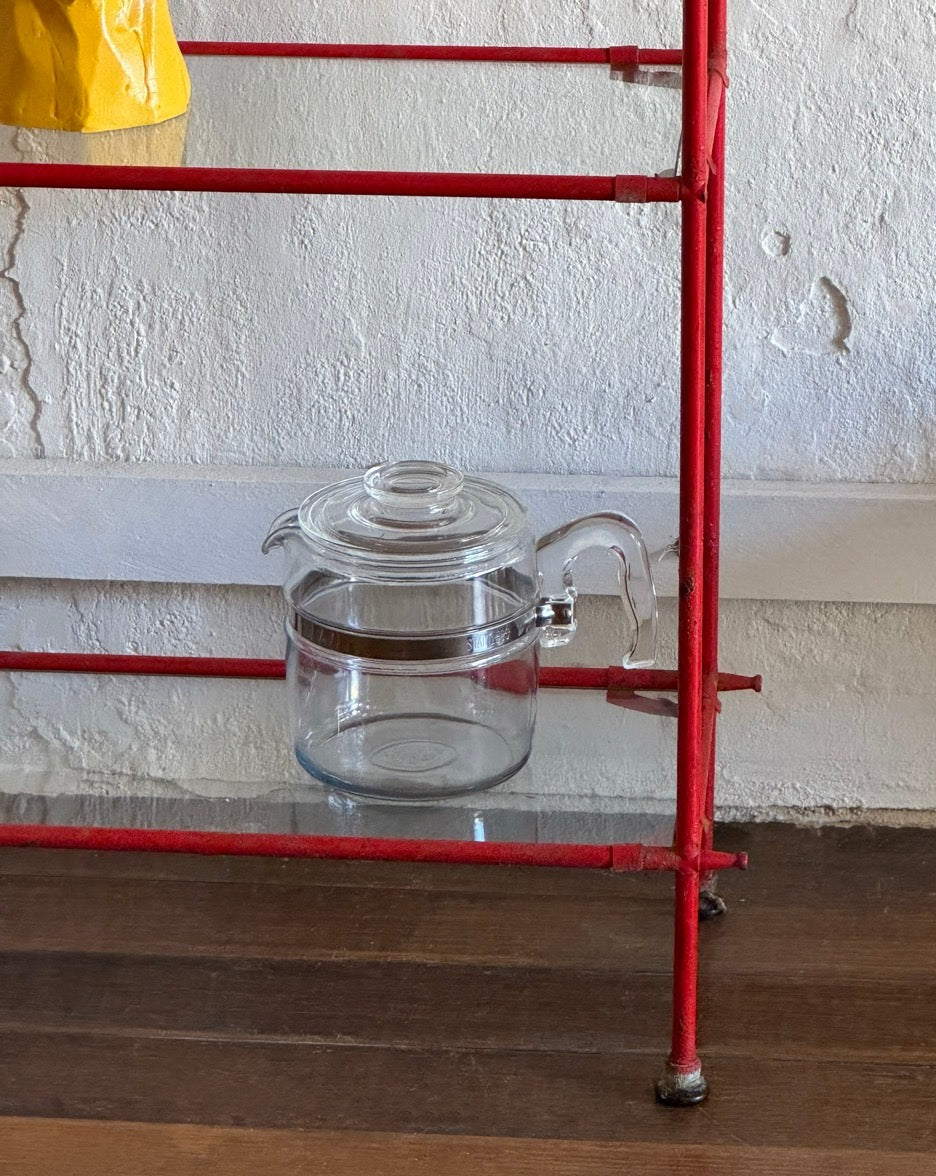 Vintage Industrial Three Tier Red Shelving Unit