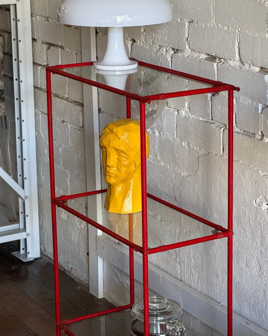 Vintage Industrial Three Tier Red Shelving Unit